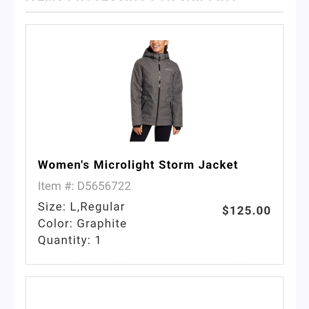 Eddie Bauer Women's Graphite Microlight Storm Jacket